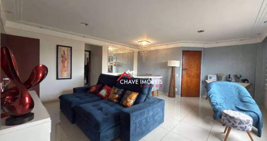 Apartamento com 3 dormitórios à venda, 118 m² por r$ 900.000,00 - embaré - santos/sp
