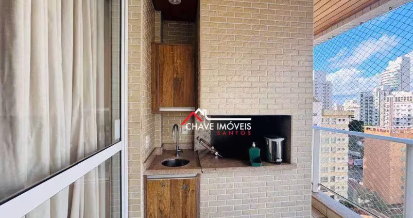 Apartamento com 4 dormitórios à venda, 240 m² por r$ 3.000.000,00 - gonzaga - santos/sp