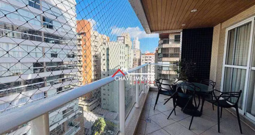 Apartamento com 4 dormitórios à venda, 240 m² por r$ 3.000.000,00 - gonzaga - santos/sp