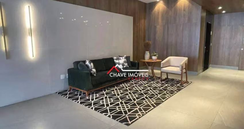 Apartamento com 1 dormitório para alugar, 40 m² por r$ 4.100,02/mês - campo grande - santos/sp