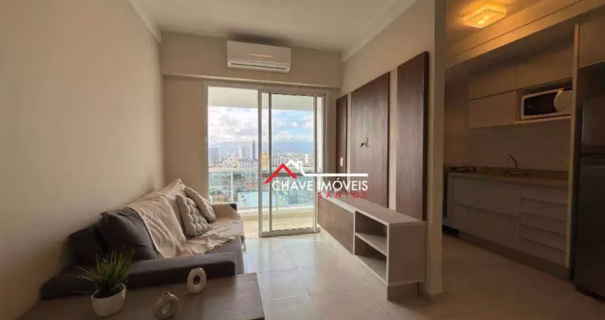 Apartamento com 1 dormitório para alugar, 47 m² por r$ 4.700,02/mês - boqueirão - santos/sp