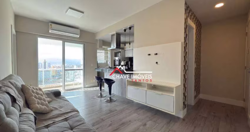 Apartamento com 1 dormitório para alugar, 47 m² por r$ 5.200,02/mês - boqueirão - santos/sp