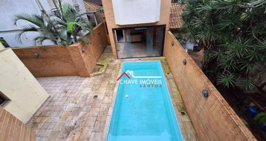 Sobrado com 6 dormitórios à venda, 300 m² por r$ 4.500.000,00 - gonzaga - santos/sp