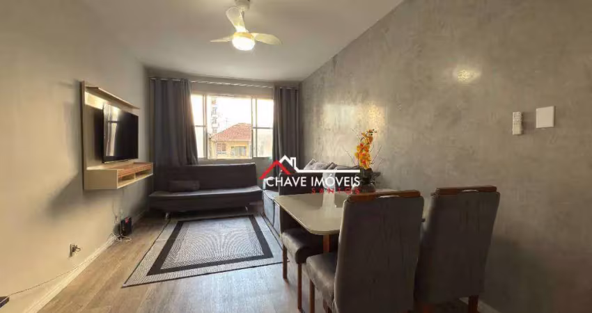 Apartamento com 1 dormitório à venda, 67 m² por r$ 510.000 - boqueirão - santos/sp
