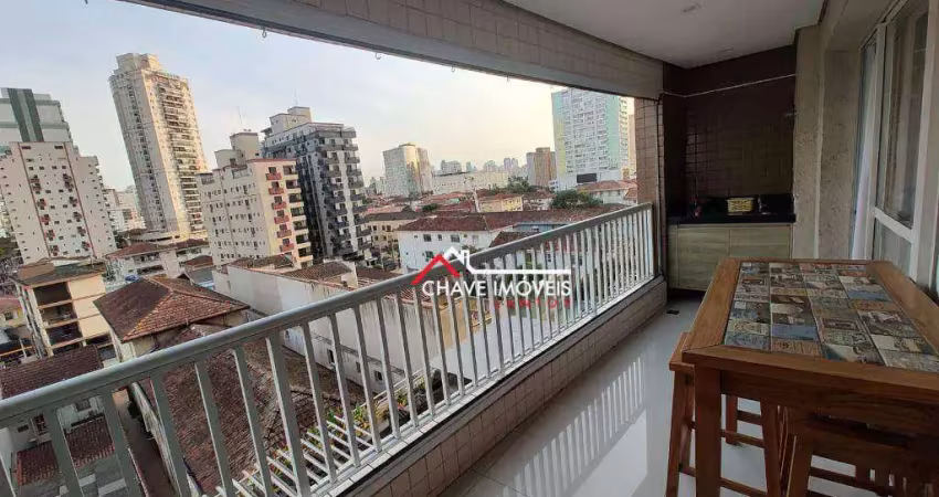 Apartamento com 3 dormitórios à venda, 90 m² por r$ 850.000,00 - encruzilhada - santos/sp