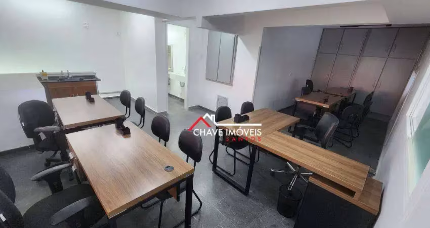 Sala para alugar, 40 m² por r$ 3.500,02/mês - gonzaga - santos/sp