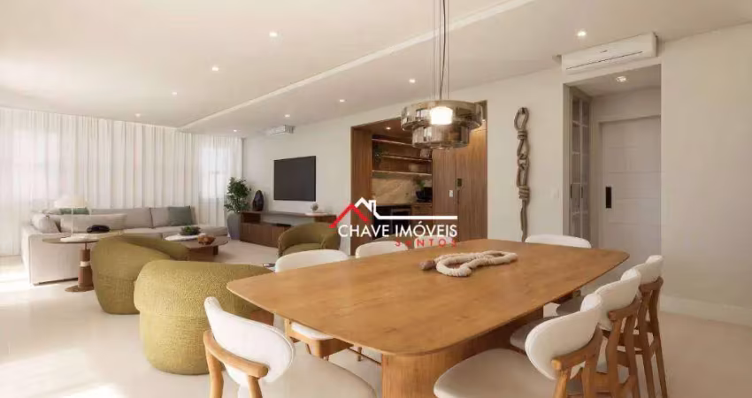 Apartamento com 3 dormitórios à venda, 220 m² por r$ 3.090.000,06 - boqueirão - santos/sp