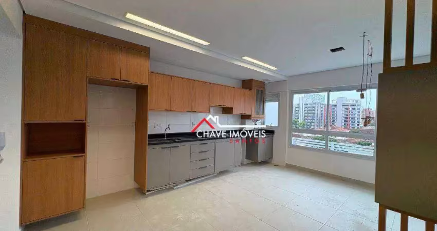 Apartamento com 2 dormitórios para alugar, 59 m² por r$ 3.600,02/mês - campo grande - santos/sp