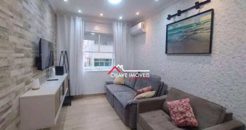 Kitnet com 1 dormitório, 25 m² - venda por r$ 350.000,00 ou aluguel por r$ 2.500,02/mês - josé menino - santos/sp