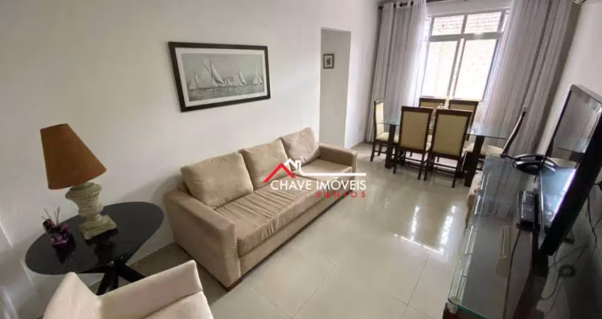 Apartamento mobiliado com 2 dormitórios para alugar, 67m² por r$ 3.80000/mês - embaré - santos/sp