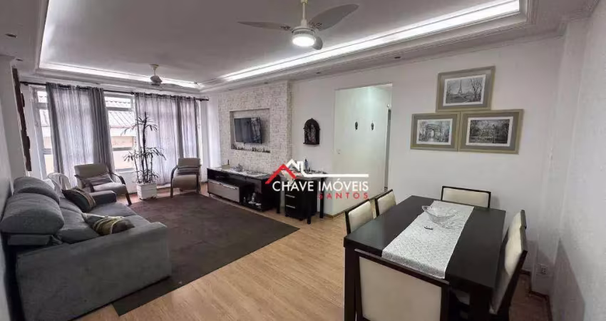 Apartamento com 2 dormitórios à venda, 116 m² por r$ 675.000,00 - marapé - santos/sp