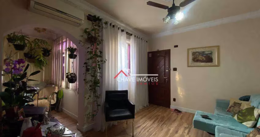 Apartamento com 2 dormitórios à venda, 74 m² por r$ 370.000,00 - embaré - santos/sp