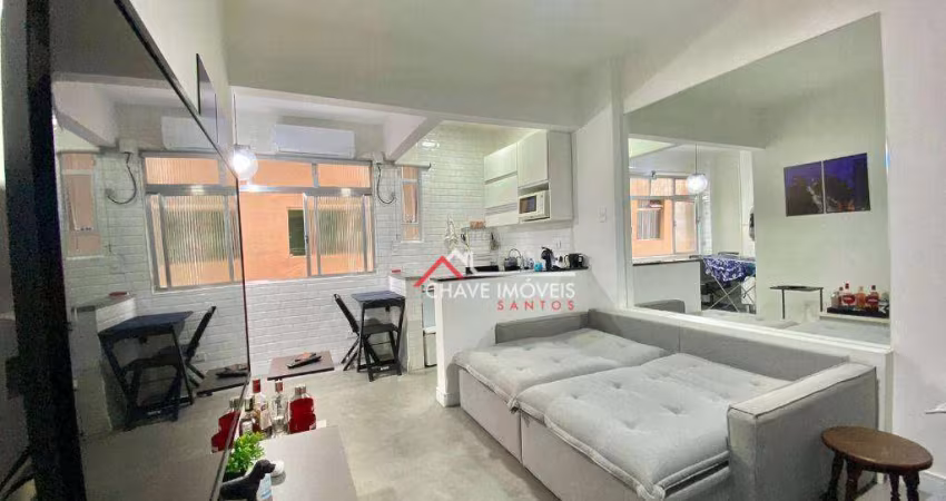 Studio com 1 dormitório à venda, 31 m² por R$ 380.000,00 - Embaré - Santos/SP