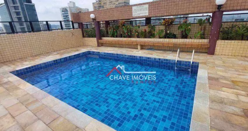 Apartamento com 1 dormitório para alugar, 48 m² por R$ 2.900,02/mês - Aparecida - Santos/SP