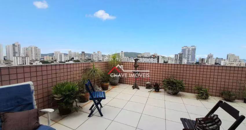 Cobertura com 2 dormitórios à venda, 152 m² por r$ 800.000,00 - aparecida - santos/sp
