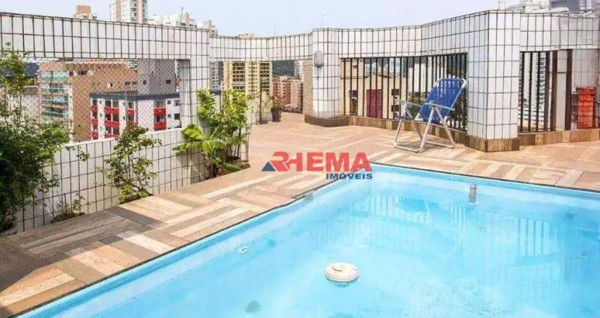 Cobertura com 3 dormitórios à venda, 193 m² por r$ 1.290.000,00 - ponta da praia - santos/sp