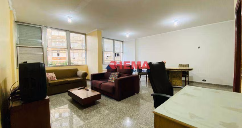 Apartamento para alugar, 130 m² por R$ 4.000,01/mês - José Menino - Santos/SP