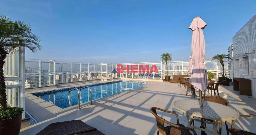 Apartamento com 1 dormitório à venda, 55 m² por r$ 852.000,00 - aparecida - santos/sp