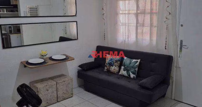 Apartamento com 1 dormitório para alugar, 45 m² por R$ 1.950,01/mês - Gonzaguinha - São Vicente/SP