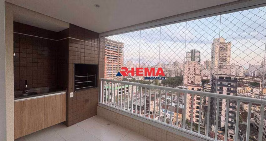 Apartamento com 3 dormitórios para alugar, 111 m² por R$ 6.500,01/mês - Encruzilhada - Santos/SP