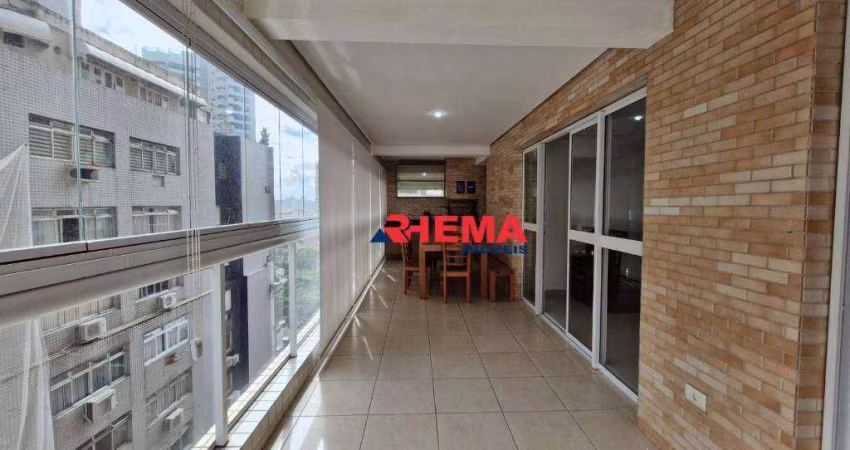 Apartamento com 2 dormitórios para alugar, 108 m² por R$ 6.500,02/mês - Gonzaga - Santos/SP