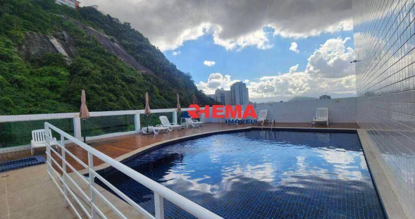 Apartamento com 2 dormitórios para alugar, 68 m² por R$ 4.500,02/mês - Marapé - Santos/SP