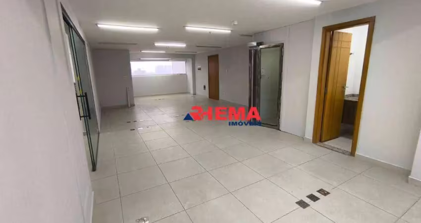 Sala para alugar, 104 m² por r$ 6.500,01/mês - vila mathias - santos/sp
