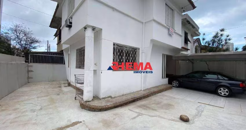 Sobrado com 3 dormitórios para alugar, 133 m² por r$ 7.315,01/mês - aparecida - santos/sp