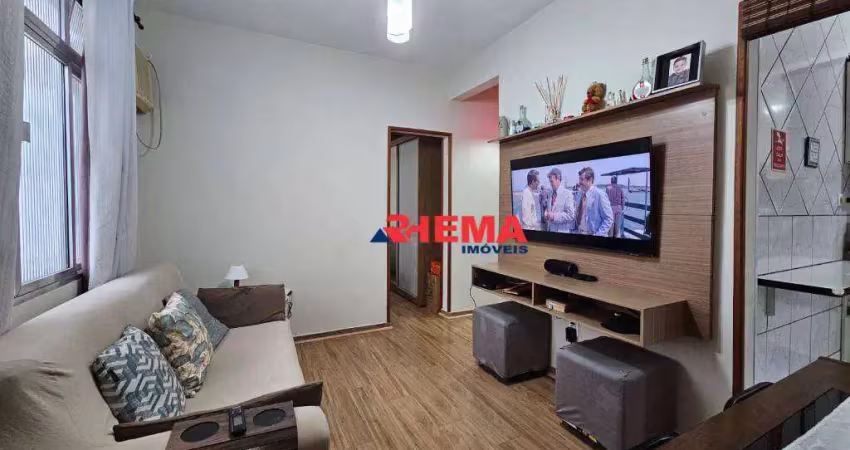 Apartamento com 2 dormitórios à venda, 52 m² por r$ 375.000,00 - embaré - santos/sp