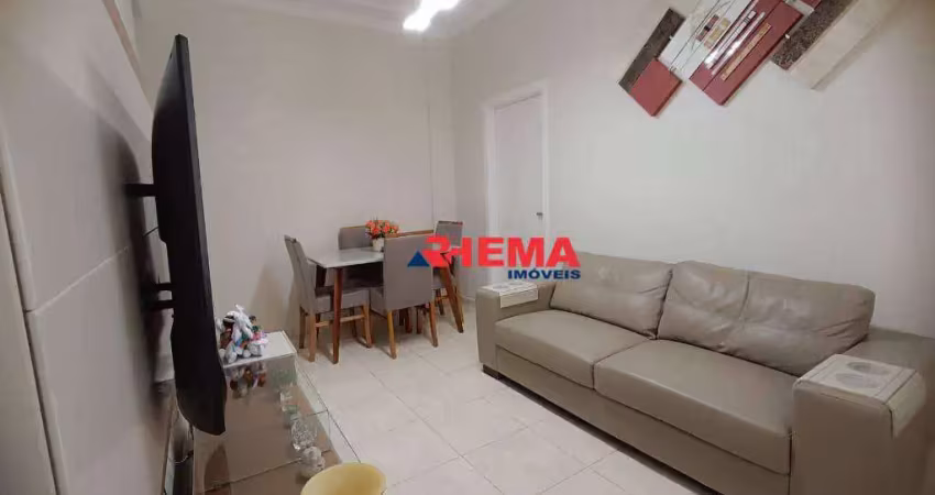 Apartamento com 1 dormitório à venda, 59 m² por r$ 375.000,00 - boqueirão - santos/sp