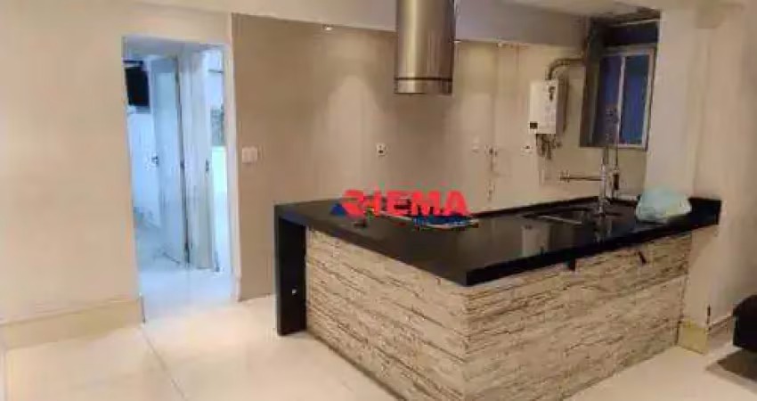 Apartamento com 2 dormitórios para alugar, 60 m² por r$ 6.000,01/mês - boqueirão - santos/sp
