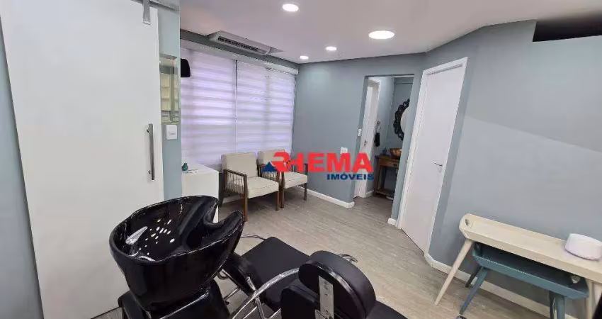 Sala para alugar, 42 m² por r$ 2.800,01/mês - encruzilhada - santos/sp