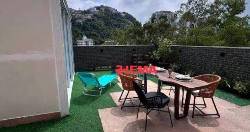 Apartamento garden com 2 dormitórios para alugar, 124 m² por r$ 9.500,00/mês - josé menino - santos/sp