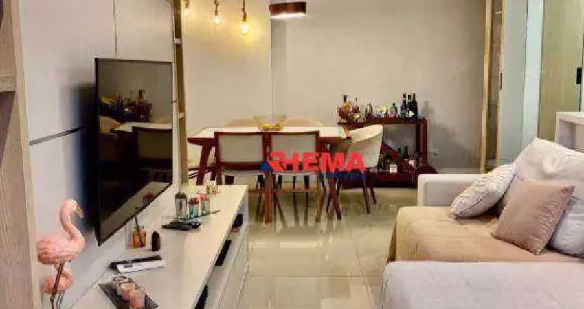 Apartamento marapé, porteira fechada, 2 dormitórios com suíte