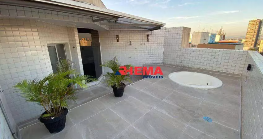 Cobertura 3 dormitórios para alugar, 119 m² por r$ 6.200/ano - encruzilhada - santos/sp