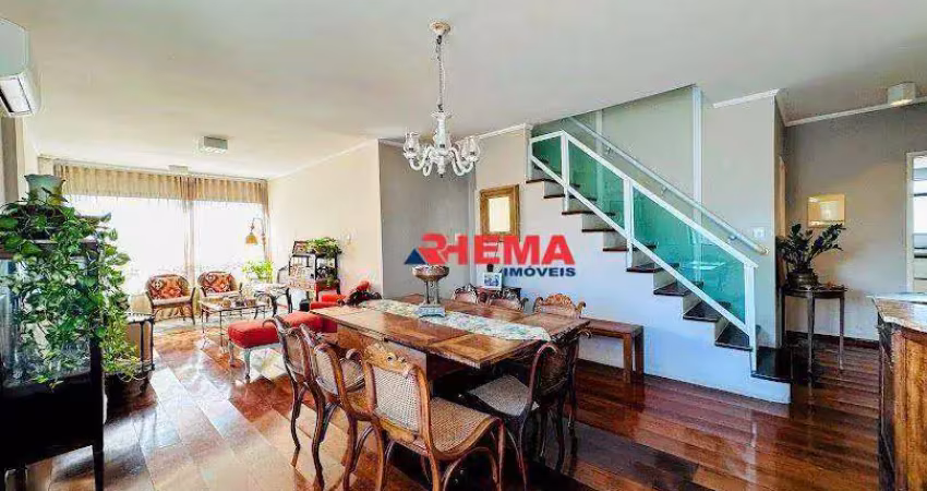 Cobertura com 3 dormitórios à venda, 254 m² por r$ 1.800.000,00 - boqueirão - santos/sp