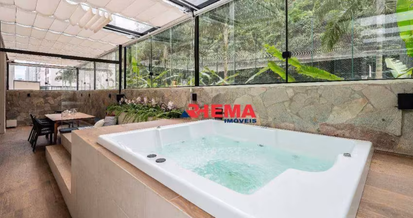 Apartamento garden com 3 dormitórios à venda, 142 m² por r$ 1.600.000,00 - marapé - santos/sp
