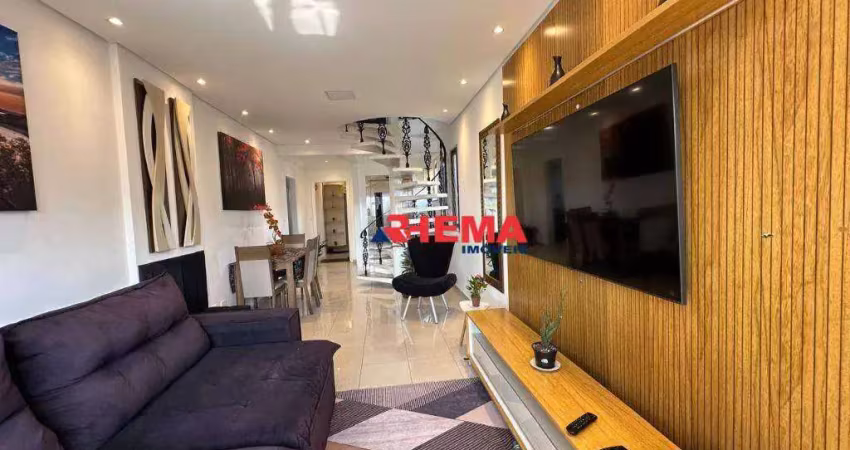 Cobertura com 2 dormitórios à venda, 244 m² por r$ 2.675.000,00 - boqueirão - santos/sp