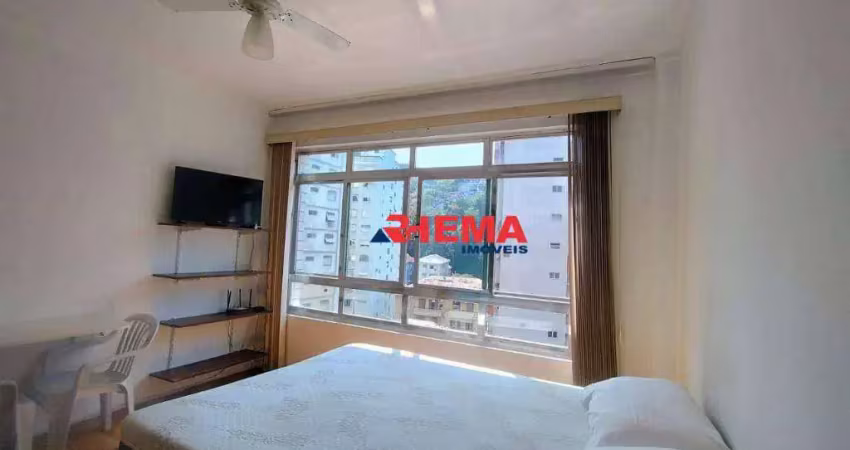 Kitnet para alugar, 33 m² por r$ 1.900/mês - josé menino - santos/sp