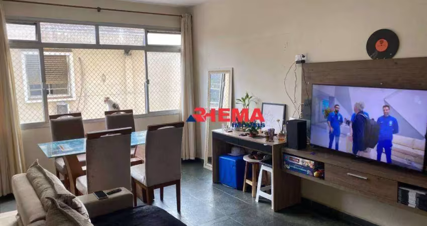 Apartamento com 2 dormitórios à venda, 85 m² por r$ 490.000,00 - gonzaga - santos/sp
