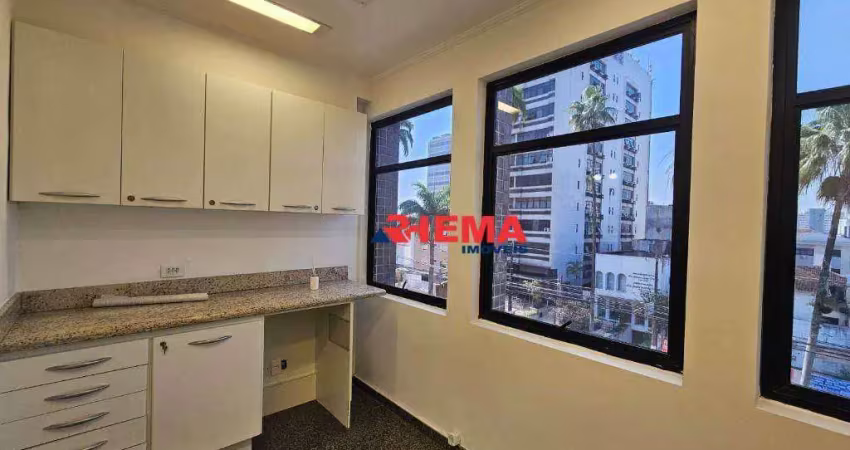 Sala para alugar, 42 m² por r$ 2.500,01/mês - vila matias - santos/sp