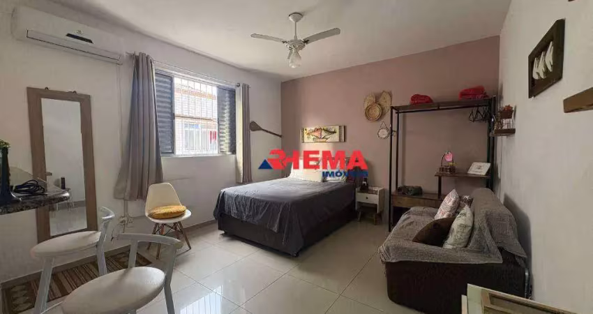 Kitnet com 1 dormitório à venda, 32 m² por r$ 270.000,00 - josé menino - santos/sp