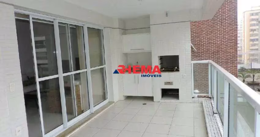 Apartamento com 3 dormitórios para alugar, 134 m² por r$ 7.000,01/mês - josé menino - santos/sp
