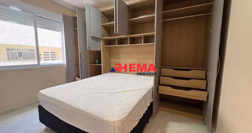 Apartamento com 1 dormitório para alugar, 45 m² por r$ 4.400,00/mês - gonzaga - santos/sp