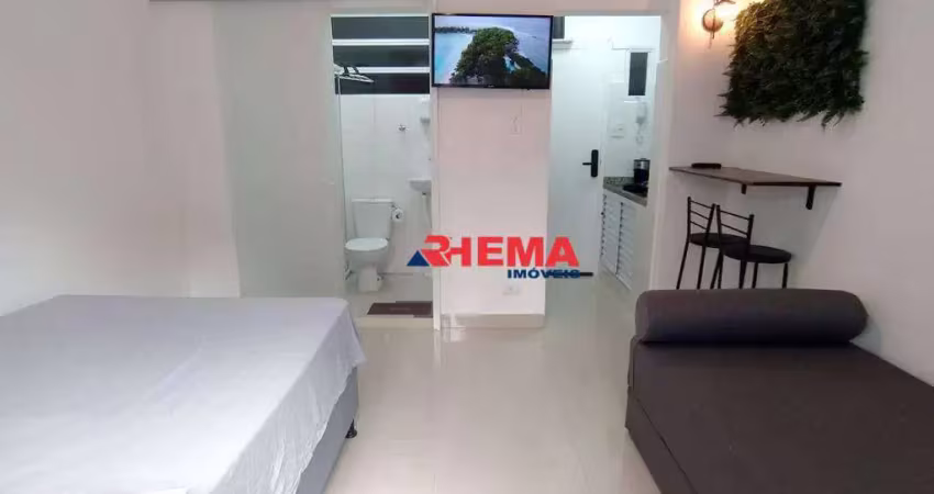 Kitnet para alugar, 30 m² por r$ 2.380/mês - embaré - santos/sp