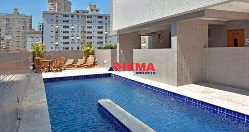 Apartamento com 2 dormitórios para alugar, 89 m² por r$ 6.500,10/mês - gonzaga - santos/sp