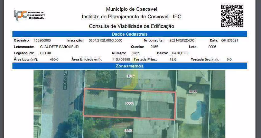 Terreno à venda, 480 m² por R$ 650.000 - Cancelli