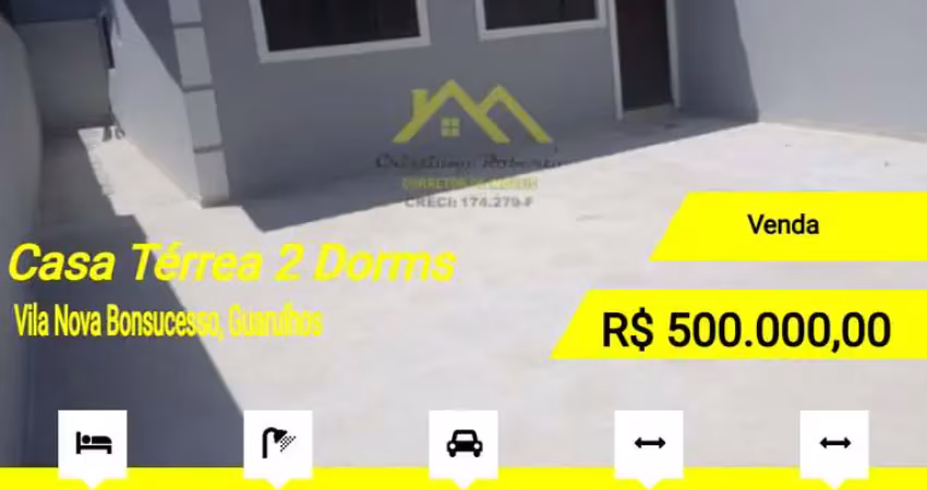 Casa para Venda em Guarulhos, Vila Nova Bonsucesso, 2 dormitórios, 1 banheiro, 3 vagas