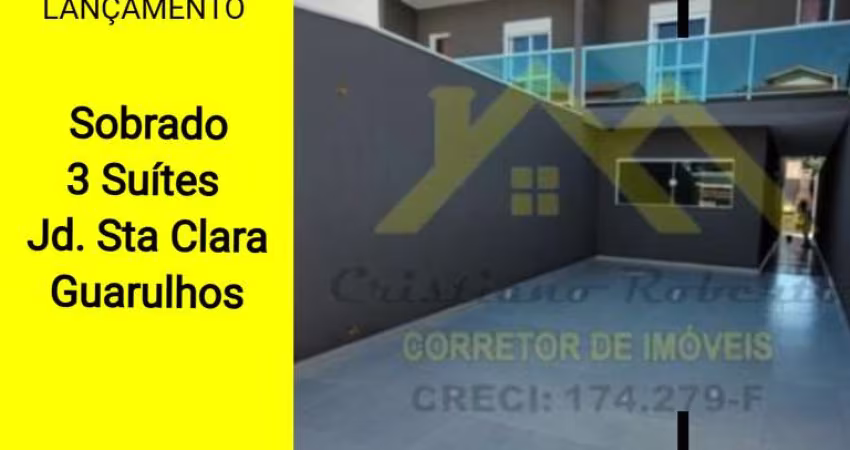 Sobrado para Venda em Guarulhos, Jardim Santa Clara, 3 dormitórios, 3 suítes, 1 banheiro, 4 vagas
