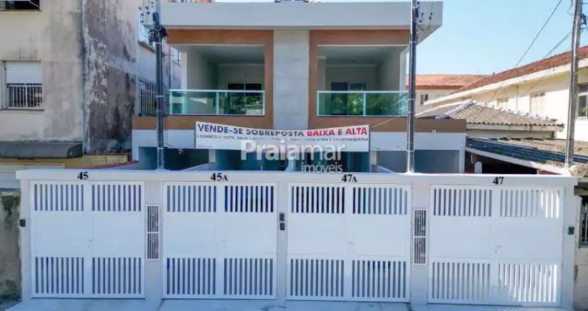 Casas sobrepostas baixa e alta | 03 dorm | 03 suítes | 115m² |  marapé - santos.